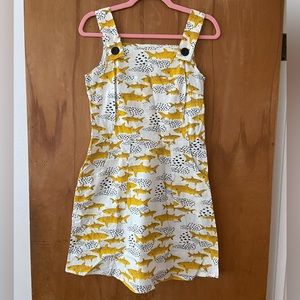 Nooworks Lorien Stern Leopard Shark overalls dress